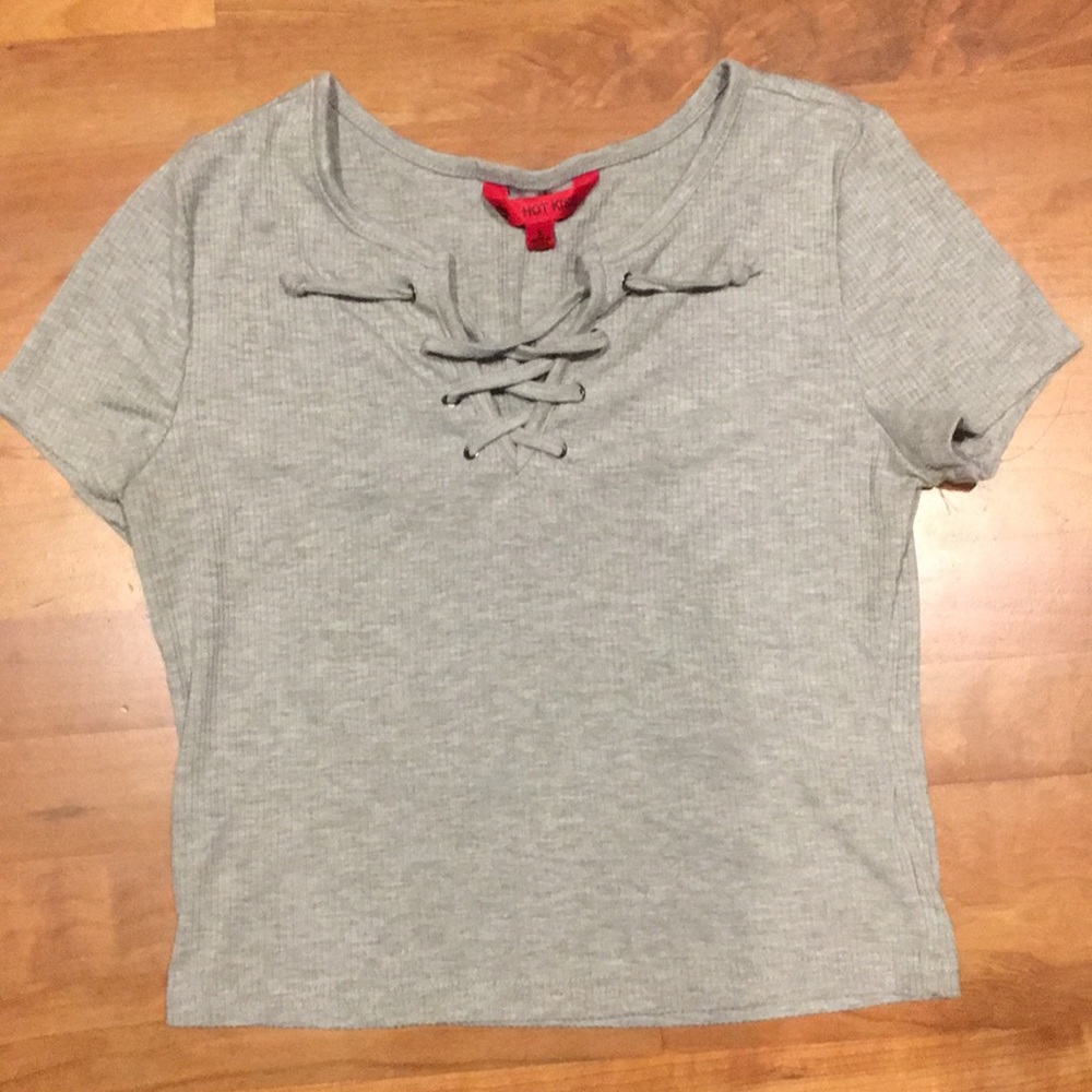 Grey crop top.